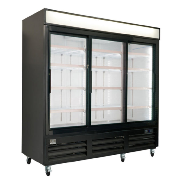 Kelvinator KCHGSM72R (738320) 3-sliding Glass Door Refrigerator 83" Long With Exterior Back And Bottom Panel In Galvanized Steel