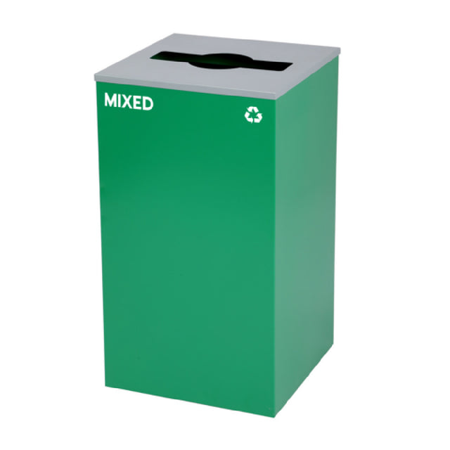 Alpine Industries ALP4450-KIT-GRN-M-MIX Recycling Bin 29 Gallon Square