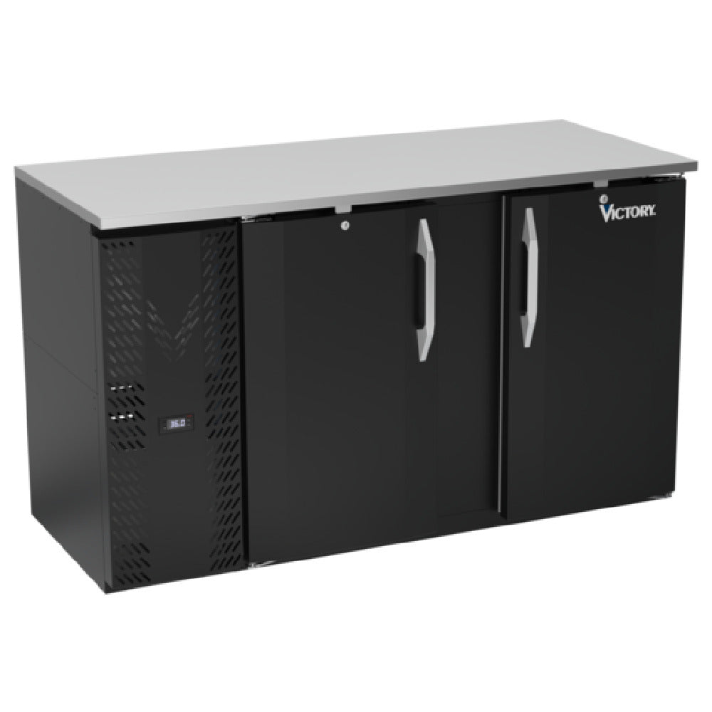 Victory VBBN58HC-B - Back Bar Refrigerator, Two-section, 58"W X 26-1/8"D X 34"H