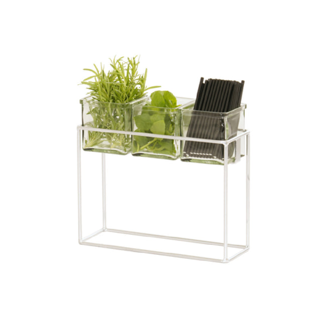 Cal-Mil 23747-9-49 3 Jar Holder 12.5"W X 4.5"D X 9"H Chrome-plated Wire