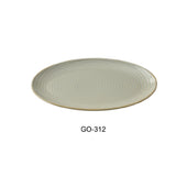 Yanco GO-312 Golden Coast Dinner Plate 7-1/2"W X 12"D X 1"H Porcelain