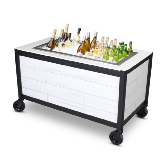 Forbes Industries 3700-5 Twilight Outdoor Beer Garden 28"W X 56"L X 30"H Woodgrain HDPE Panels