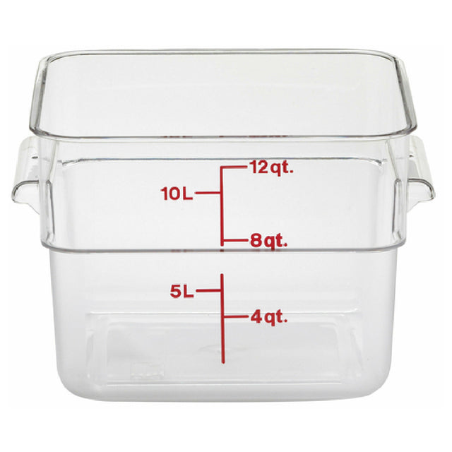 Cambro 12SFSCW135 CamSquare® Food Container 12 Qt. 11-1/4"L X 12-1/4"W X 8-5/16"H
