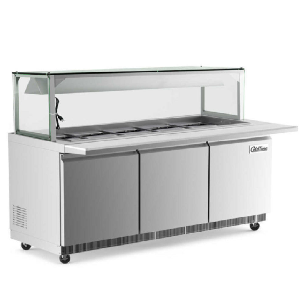 USR Brands CBT72-LT Coldline Refrigerated Employee-Service Salad Bars 72"W 14 Cu.ft. Capacity