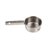 A stainless steel Measuring Cup labeled 1/4 cup, 60 ml is shown on a white background. The cup features a flat handle with etched measurement markings and a small hole at the end for hanging.