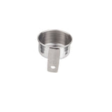 A stainless steel 1/4 cup Measuring Cup with a flat handle and clear markings. The clean, empty cup rests on a plain white background, featuring a small hole in the handle for easy hanging.