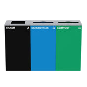 Alpine Industries ALP4450-BLK-KIT29 Cans & Bottles Bin With Compost And Trash Can Station