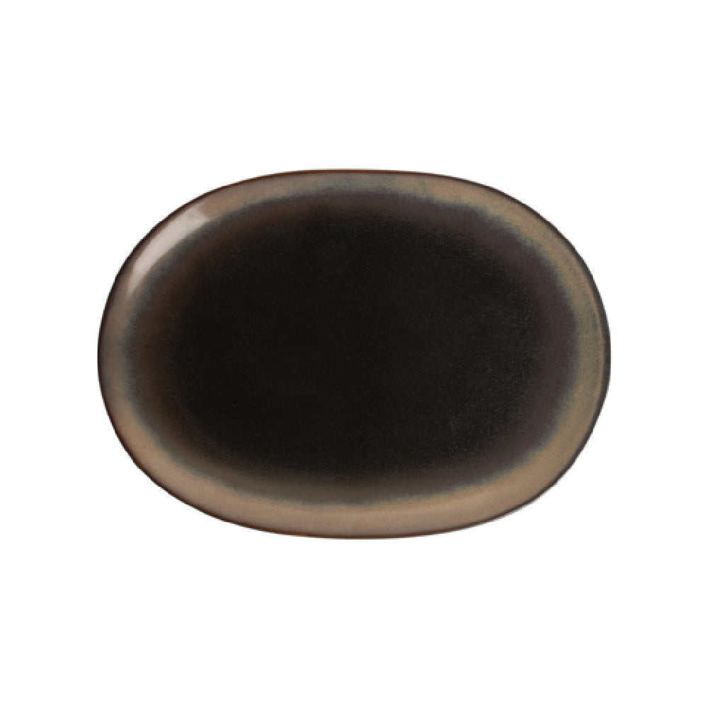 CAC China VEN-13 Venus Platter 12" Midnight Black/desert Beige (sold By Case)