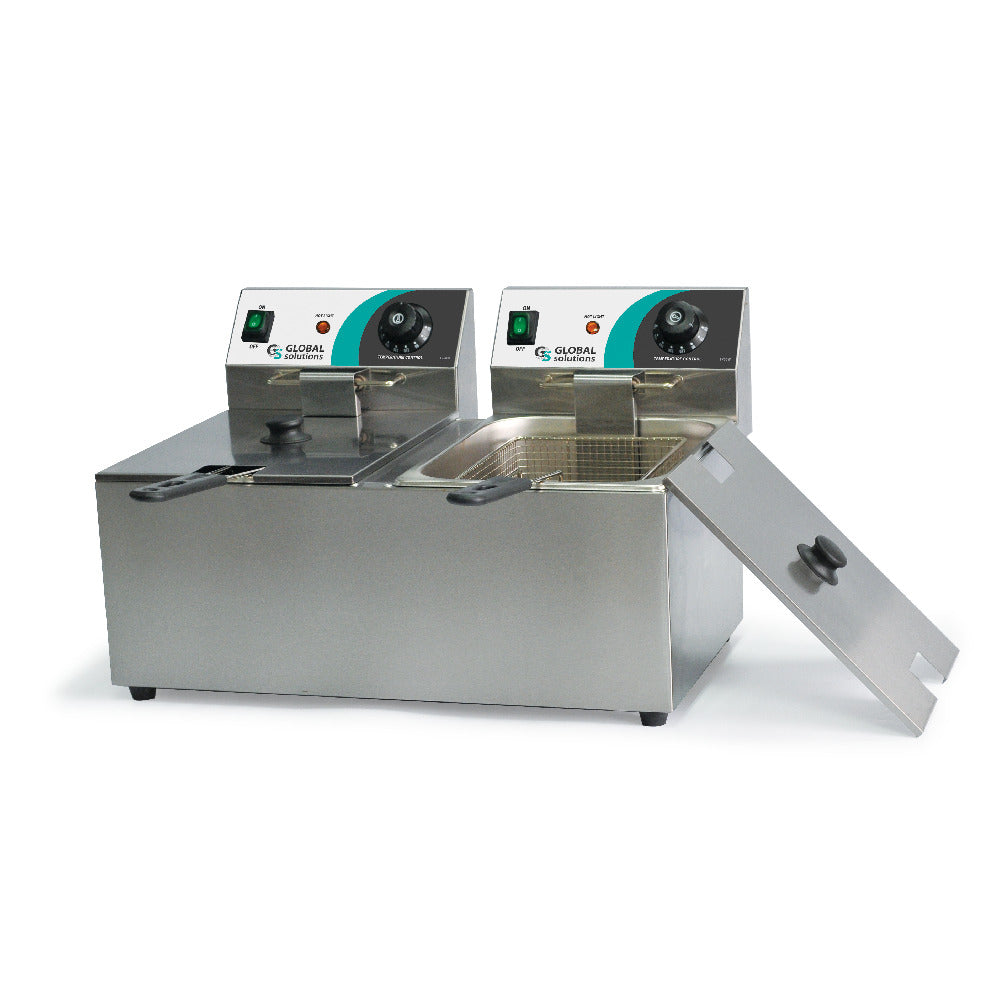 Global Solutions By Nemco GS1612-120 - Deep Fryer, 31 Lb Fat Capacity, Removable Oil Pan & Heating Element