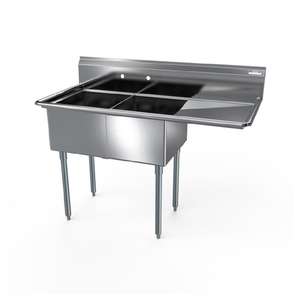 NBR Equipment 2SG-162012R18 Economy Sink Two-compartment 52-1/2"W X 25-1/2"D X 43-3/4"H Overall Size