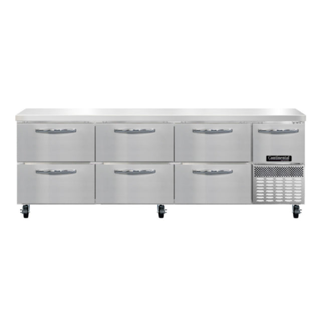 Continental Refrigerator RA93SN-D Refrigerated Base Shallow Depth Worktop Unit