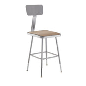 National Public Seating 6318HB NPS® Heavy Duty Steel Stool With Backrest 19"-27" Height Adjustable