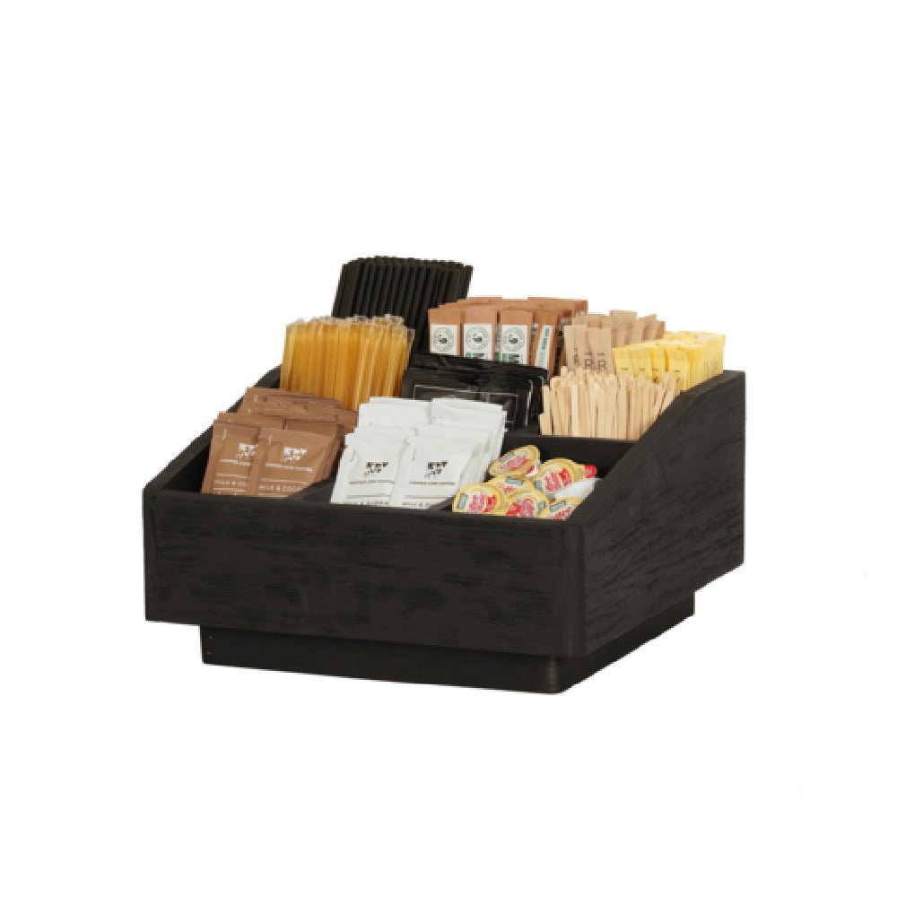 Cal-Mil 23789-13 Brooklyn Condiment Organizer 12"W X 12"D X 6.5"H Textured Wood Surface