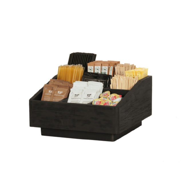 Cal-Mil 23789-13 Brooklyn Condiment Organizer 12"W X 12"D X 6.5"H Textured Wood Surface