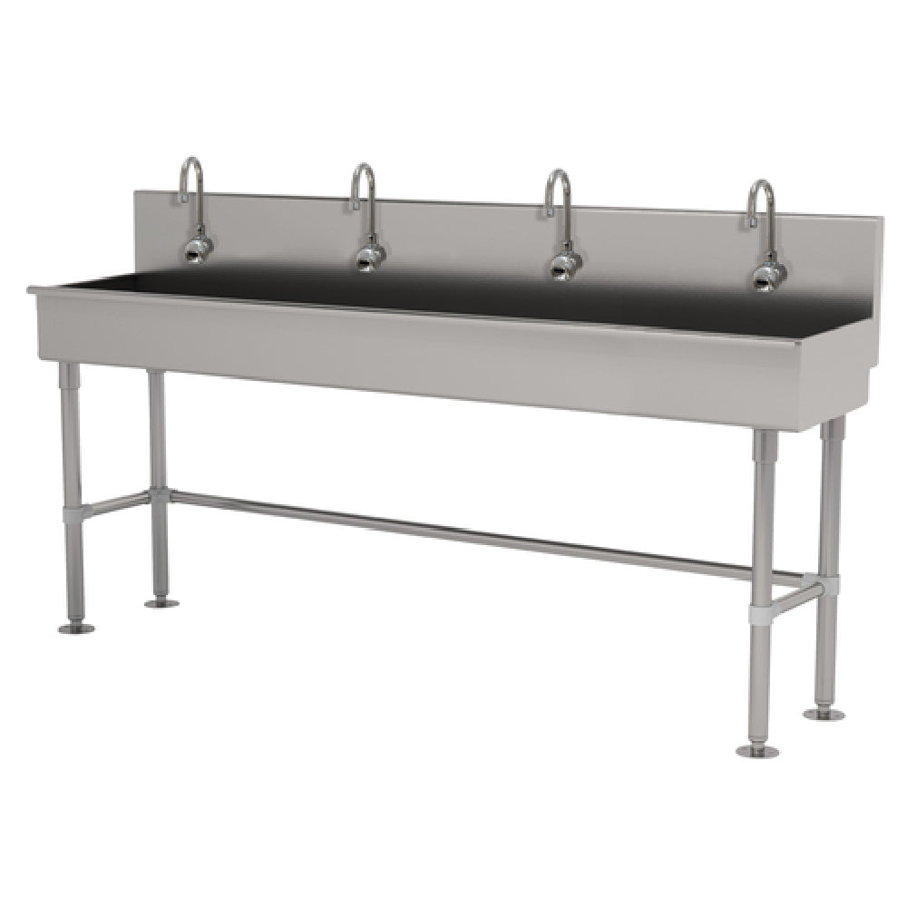 Advance Tabco 19-FM-96EFADA Multiwash Hand Sink With (4) Electronic Faucets 96"W X 19-1/2"D X 42-1/2"H (overall)
