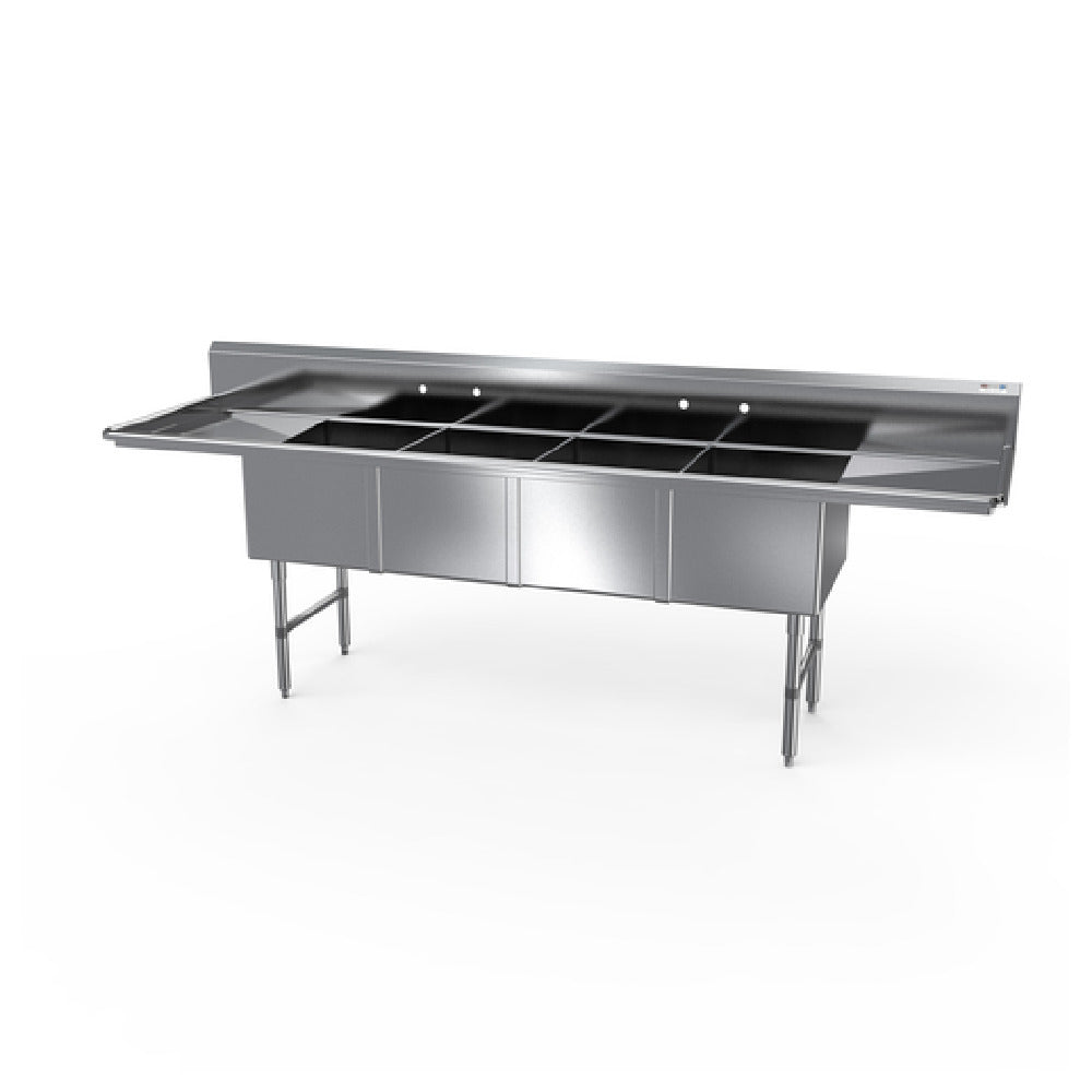 NBR Equipment 4SS-182414LR18 Premium Sink Four-compartment 111-1/4"W X 29-1/2"D X 44-1/16"H Overall Size