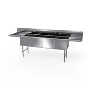 NBR Equipment 4SS-182414LR18 Premium Sink Four-compartment 111-1/4"W X 29-1/2"D X 44-1/16"H Overall Size