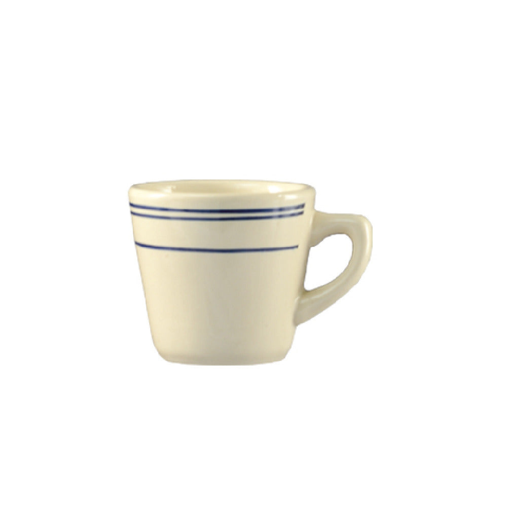 CAC China BLU-1 Blue Line Coffee Cup 7 Oz. 3-1/2" Dia. X 3"H