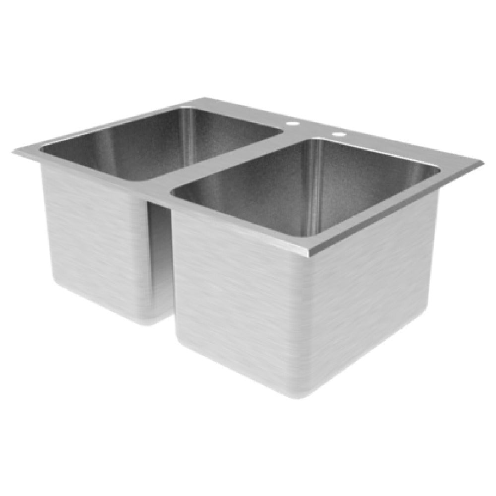 GSW USA SH10142DDI Drop-In Sink With No Deck Two Compartment 10" Wide X 14" Front-to-back X 10" Deep Bowls