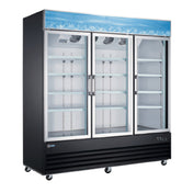 Omcan 51052 (RE-CN-0052-HC-BK) Refrigerator Reach-in Display Three-section