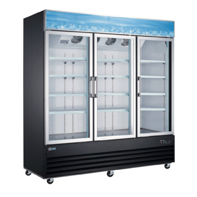 Omcan 51052 (RE-CN-0052-HC-BK) Refrigerator Reach-in Display Three-section