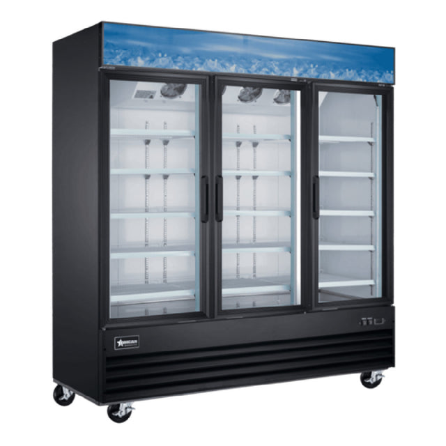 Omcan 51087 (FR-CN-0052-HC-BK) Freezer Reach-in Display Three-section