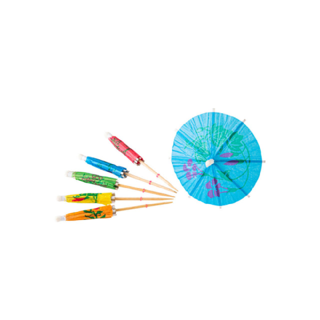 CAC China FPBU-P4 Food Pick 4"L Bamboo Umbrella/parasol