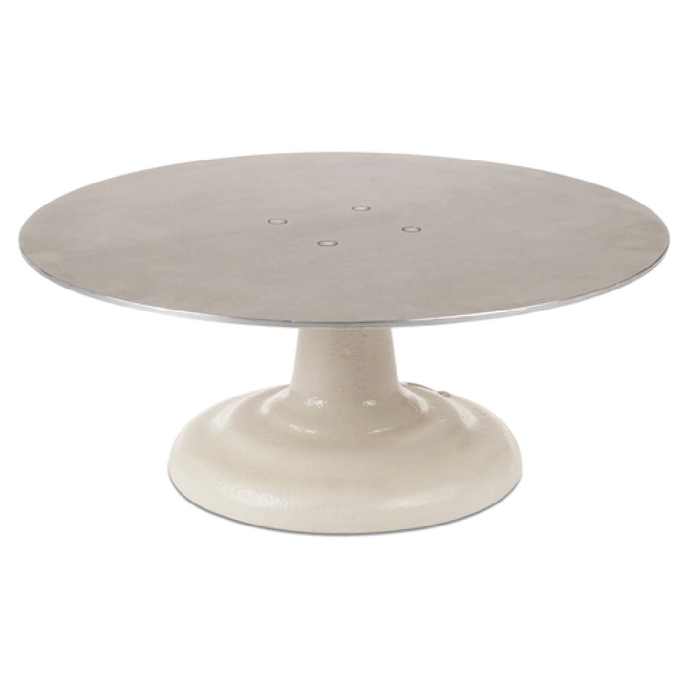 JB Prince B605 Ateco Revolving Cake Decorating Stand 12" Dia. X 5"H 1/8" Thick Aluminum Alloy Top