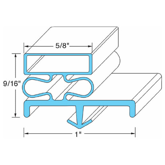 Continental Refrigerator 2-723 Door Gasket 21 3/8" X 60 1/2"
