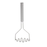 The TableCraft potato masher features a stainless steel handle and a zigzag mashing plate, perfect for crushing cooked potatoes or soft foods. Photographed against a plain white background.