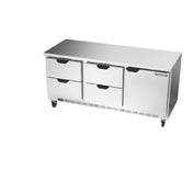 Beverage Air WTRD72AHC-4-FLT Worktop Refrigerator Three-section 35-1/2" Working Height