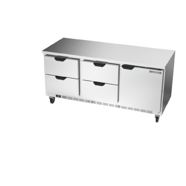 Beverage Air WTRD72AHC-4-FLT Worktop Refrigerator Three-section 35-1/2" Working Height