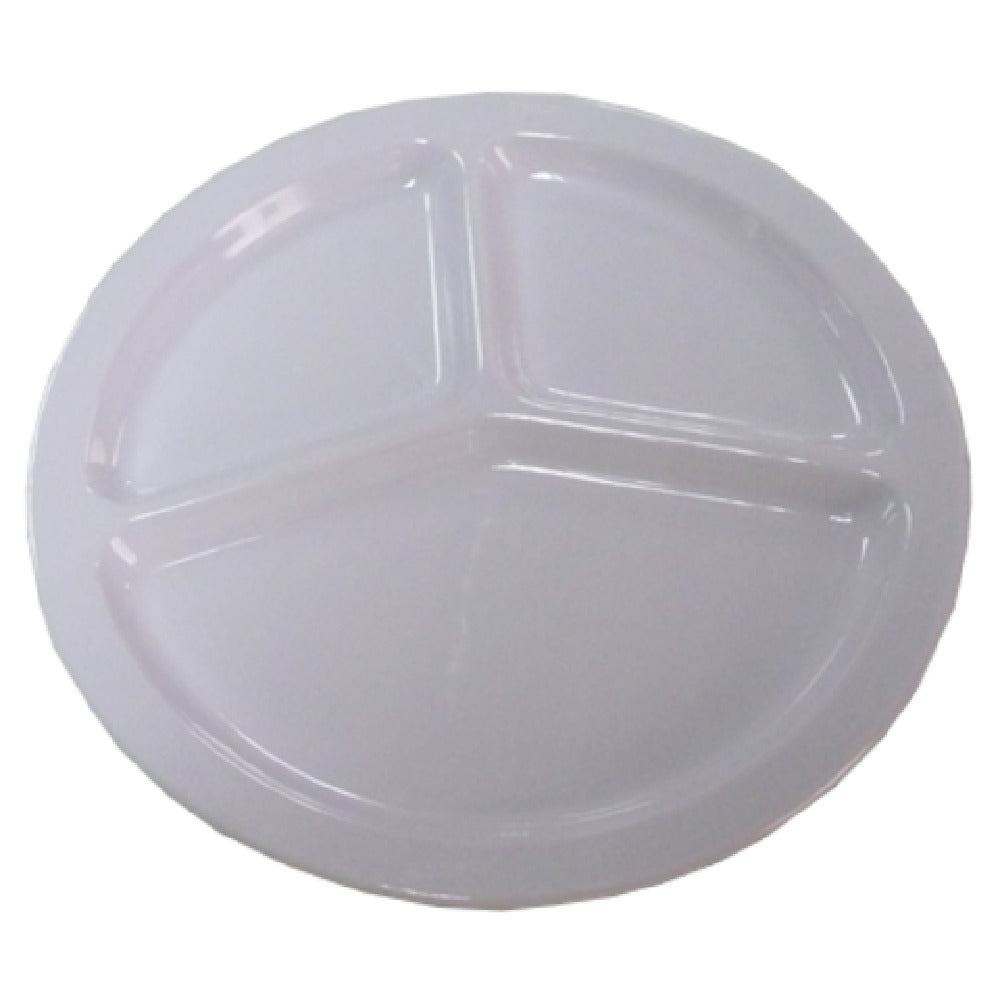 Yanco MS-710WT Milestone Compartment Plate 10" Dia. 3-compartments
