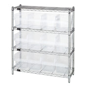 Quantum WR4-39-1236-807CL Bin Wire Shelving Center 12"D X 36"W X 39"H 800 Lbs. Capacity Per Shelf