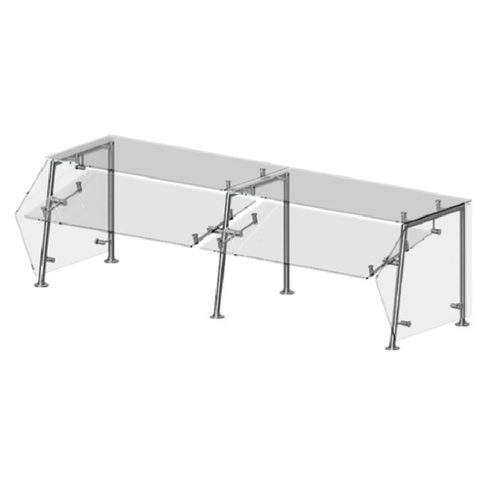 Premier Metal & Glass TM2S-A CHOICE™ Adjustable Dual-Service Sneeze Guard Single Sided Guard With Top Shelf