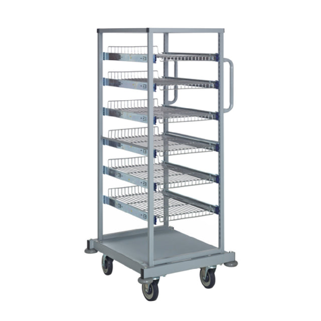 Quantum PS-SBC58-6SC Partition Store Single Bay Cart With Wire Shelves 25"W X 29-1/2"D X 58-1/2"H