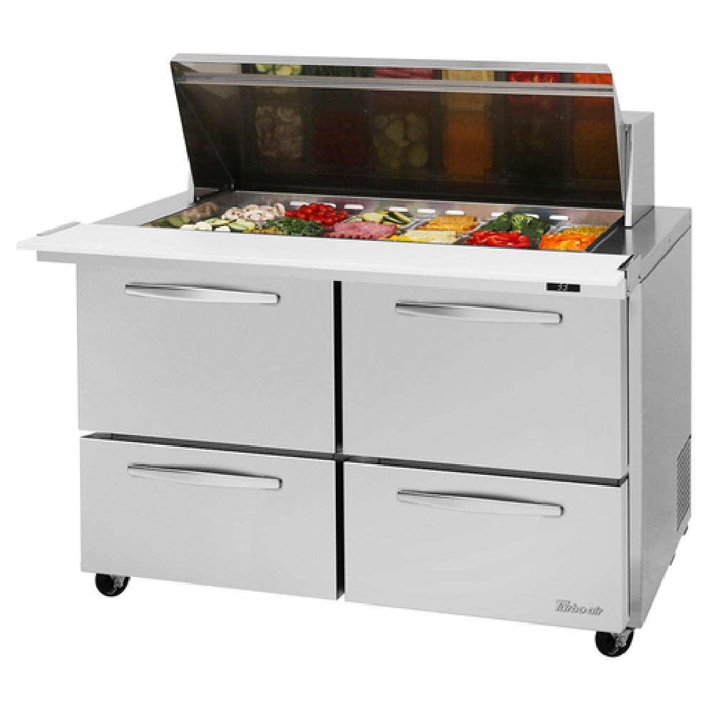 Turbo Air PST-48-18-D4-N PRO Series Mega Top Sandwich/Salad Prep Table Two-section
