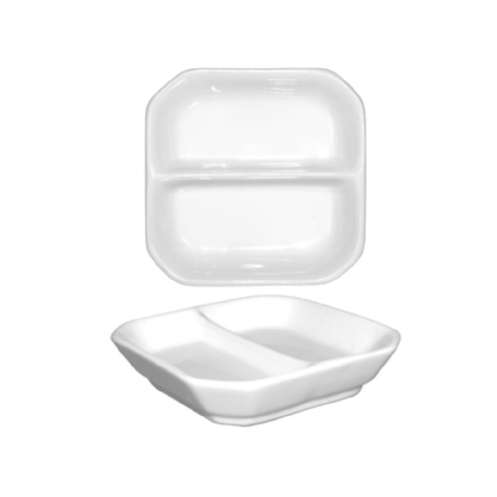 International Tableware FA2-5 Compartment Sauce Dish 2-1/2 Oz. Per Well 5" X 5" X 1"H