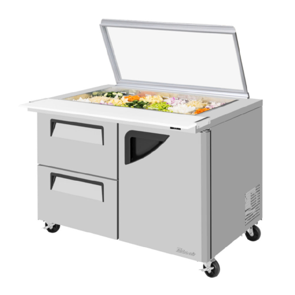 Turbo Air TST-48SD-18-D2R-N-GL Super Deluxe Sandwich/Salad Mega Top Unit With Glass Lid