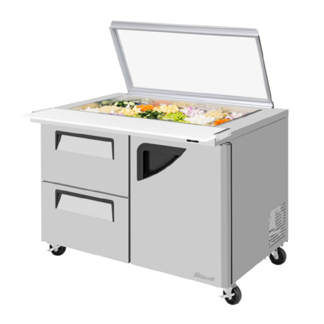 Turbo Air TST-48SD-18-D2R-N-GL Super Deluxe Sandwich/Salad Mega Top Unit With Glass Lid