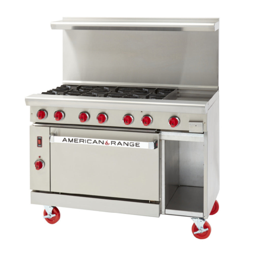 American Range ARGF-24G-4B-126-N_LP Green Flame Range Gas 48"
