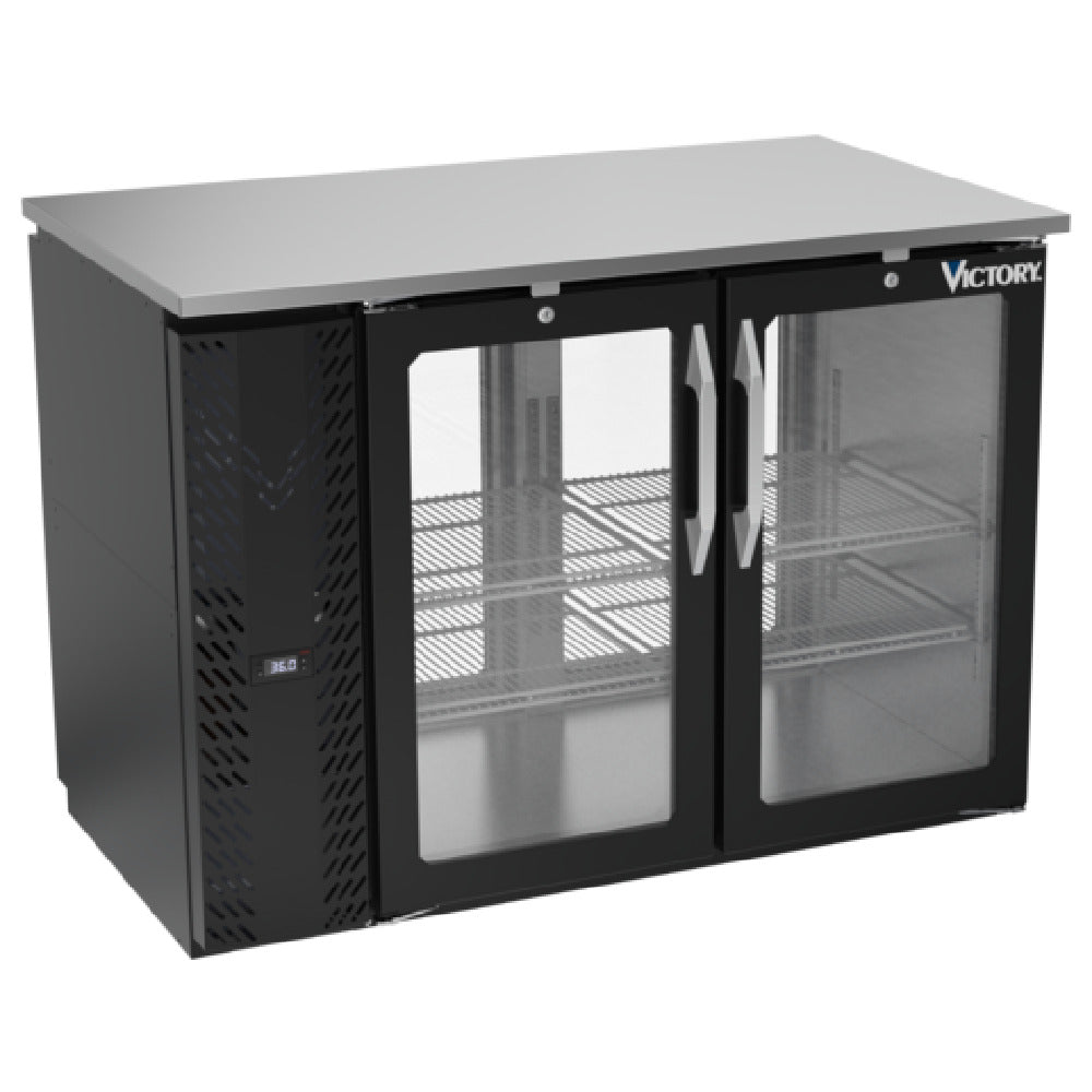 Victory VBBN48HC-FG-PT-B - Pass-Thru Back Bar Refrigerator, Food Rated, Two-section