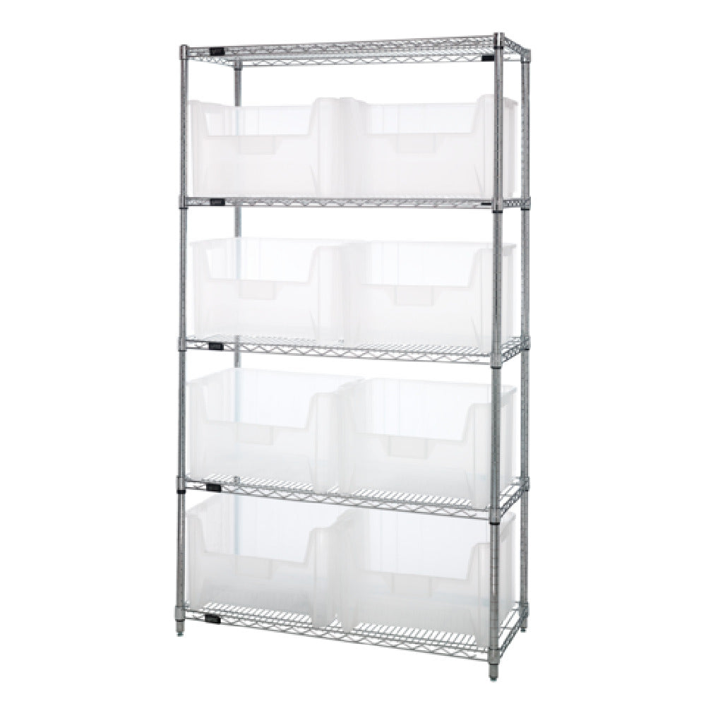 Quantum WR5-700CL Bin Wire Shelving System 42"W X 18"D X 74"H 800 Lbs. Load Capacity Per Shelf