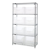 Quantum WR5-700CL Bin Wire Shelving System 42"W X 18"D X 74"H 800 Lbs. Load Capacity Per Shelf