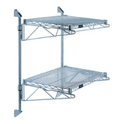 Quantum WC34-CB1248GY Cantilever Double Shelf Post Wall Mount (2) 48"W X 12"D Shelves