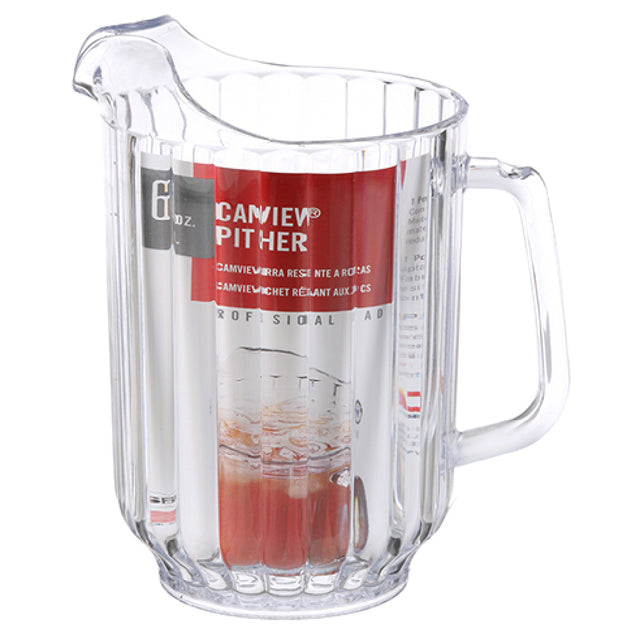 Cambro P600CW-135 Pitcher 60 Oz Plst 135 Fluted/clear