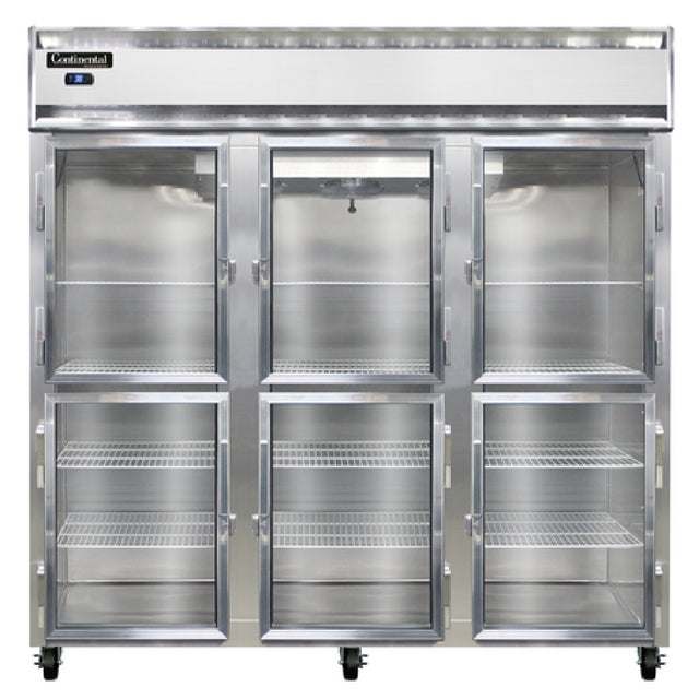 Continental Refrigerator 3RNSSGDHD Refrigerator Reach-in Display Three-section