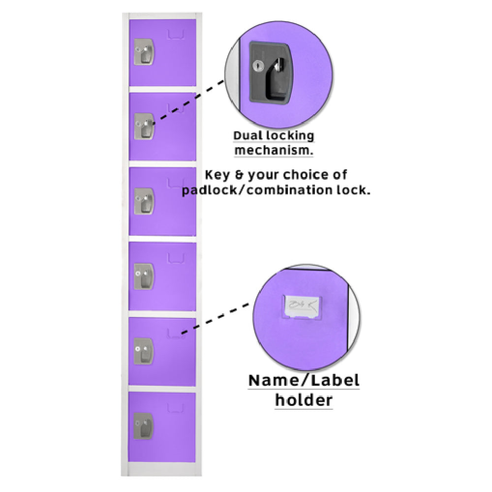 Alpine Industries ADI629-206-PUR Storage Locker 72" H X 12" W Six-compartment