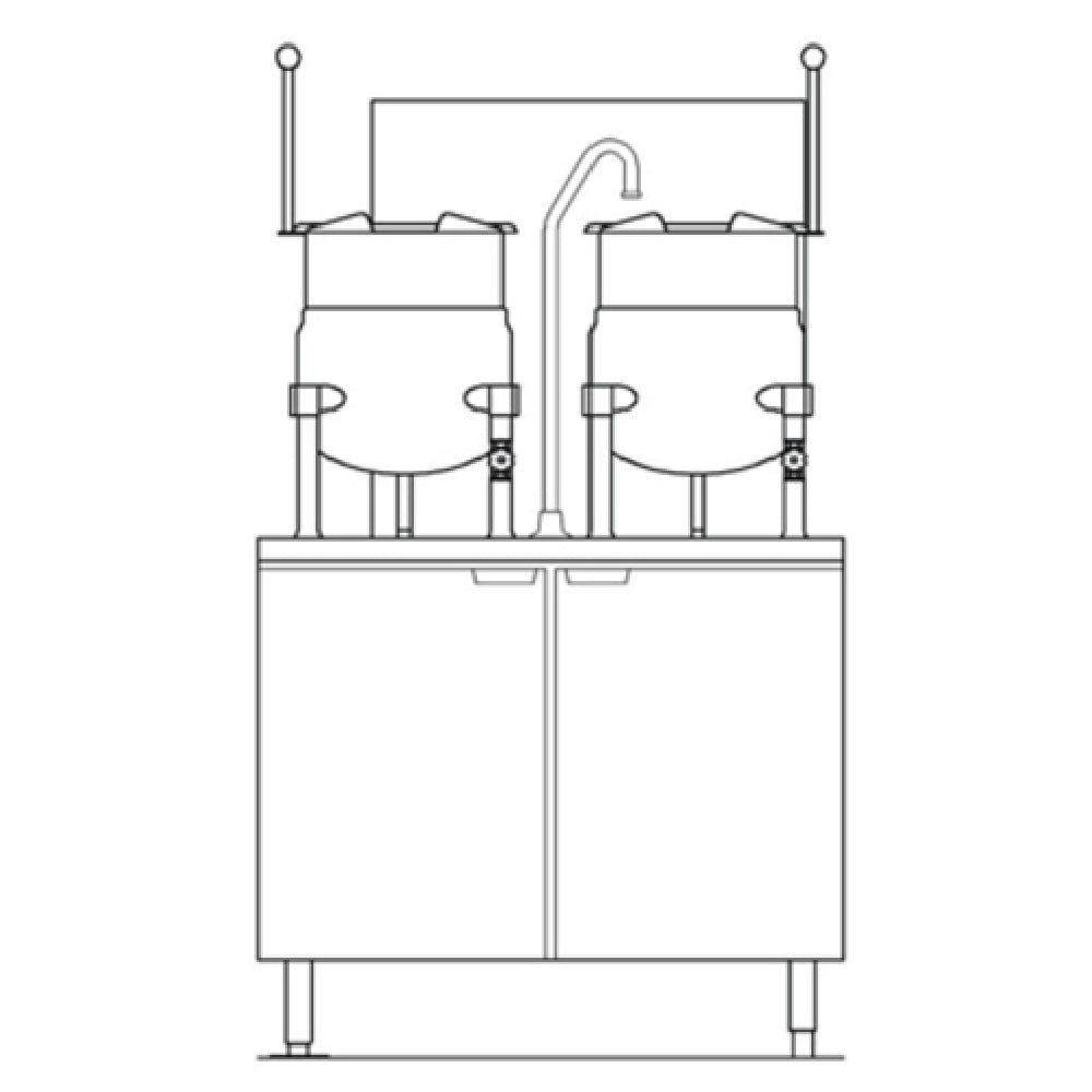 Crown Steam GMT-6-6_LP Kettle/Cabinet Assembly Gas (2) 6 Gallon Tilting Kettles