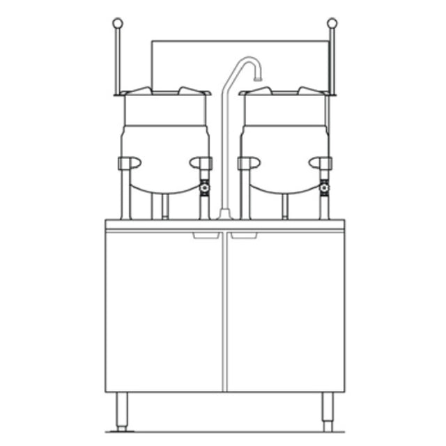 Crown Steam GMT-6-6_LP Kettle/Cabinet Assembly Gas (2) 6 Gallon Tilting Kettles